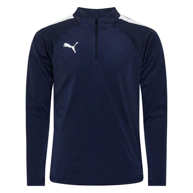 PUMA Training Shirt Teamliga 1/4 Zip - Peacoat/white, size Large on Productcaster.