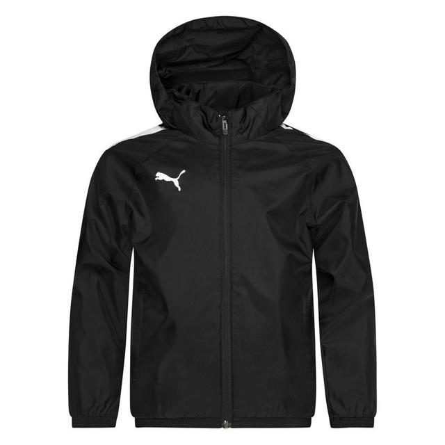 PUMA Jacket Teamliga All Weather - Black/white Kids, size XS/128 cm on Productcaster.