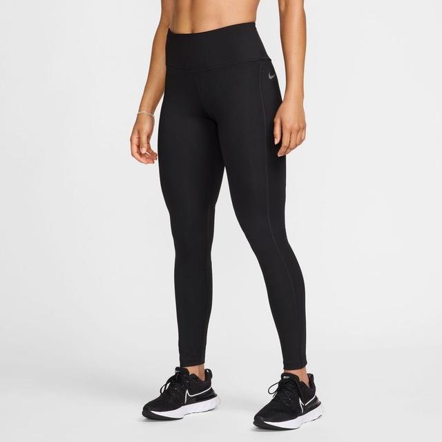 Nike Running Tights Epic Fast Mid-rise - Black/reflect Silver Women, size X-Small on Productcaster.