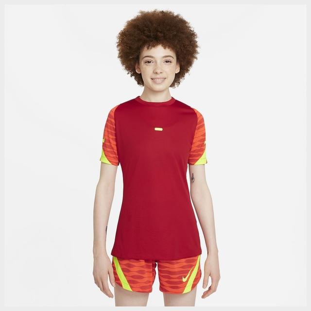 Nike Playershirt Dri-fit Strike 21 - Gym Red/bright Crimson/volt Woman, size Small on Productcaster.