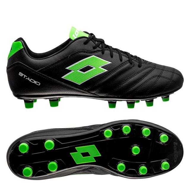 Lotto Stadio 300 Iii Fg - Black/spring Green, size 40½ on Productcaster.