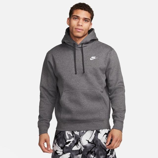 Nike Hoodie Nsw Club - Charcoal Heather/white, size Small on Productcaster.