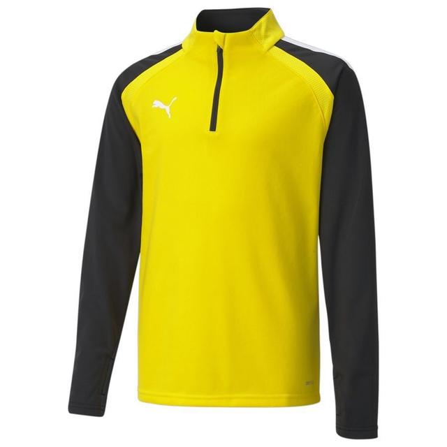 PUMA Training Shirt Teamliga 1/4 Zip - Yellow/black Kids, size S/140 cm on Productcaster.