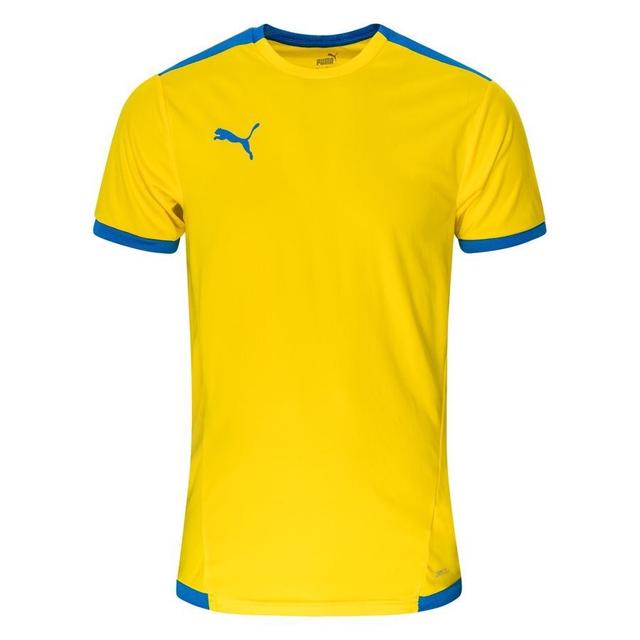 PUMA Training T-shirt Teamliga - Cyber Yellow/electric Blue Lemonade, size Medium on Productcaster.