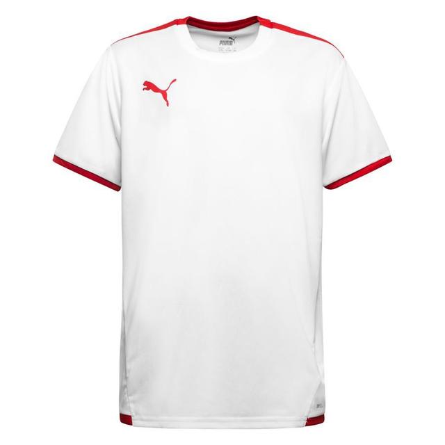 PUMA Maillot Teamliga - Blanc/rouge Enfant, pointure 116 cm on Productcaster.