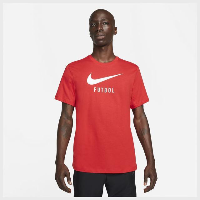 Nike T-shirt Swoosh Futbol - University Red/white, size Medium on Productcaster.