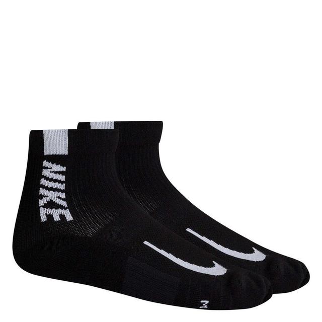 Nike Running Socks Multiplier Ankle 2-pack - Black/white, size L: 42-46 on Productcaster.