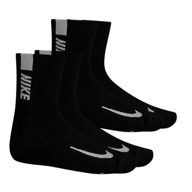 Nike Running Socks Multiplier Crew 2-pack - Black/white, size M: 38-42 on Productcaster.