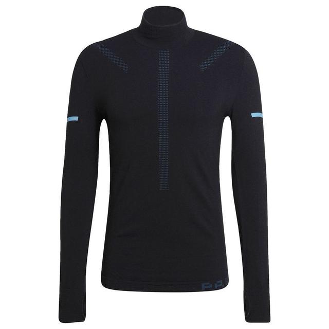 adidas Running Shirt Primeknit Midlayer - Black/blue Rush, size Large on Productcaster.