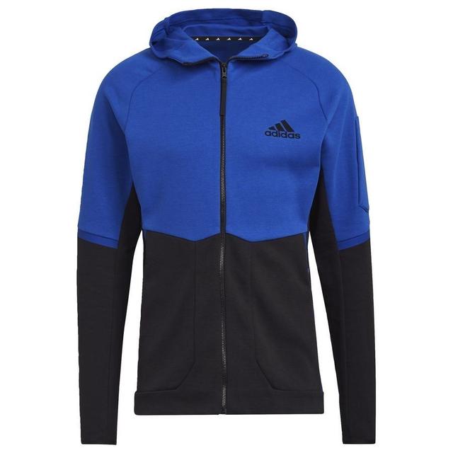 adidas Hoodie Designed For Gameday Full Zip - Royal Blue/black, size Small on Productcaster.