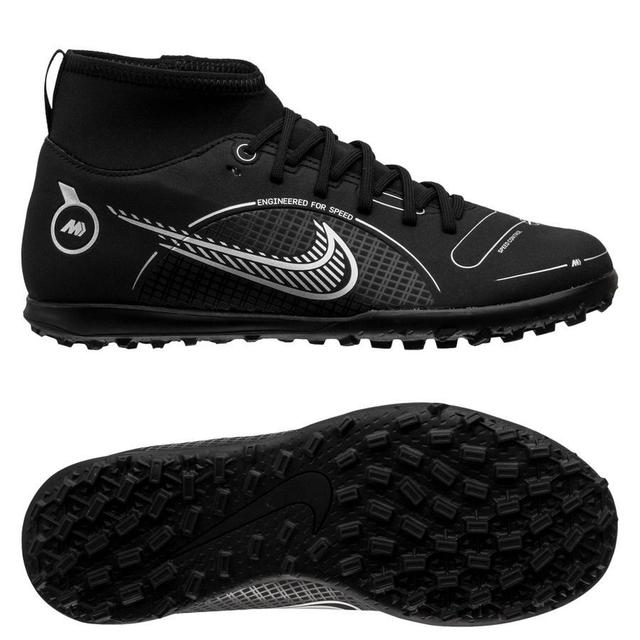 Nike Mercurial Superfly 8 Club Tf Shadow - Black/metallic Silver/medium Ash Kids, size 38 on Productcaster.