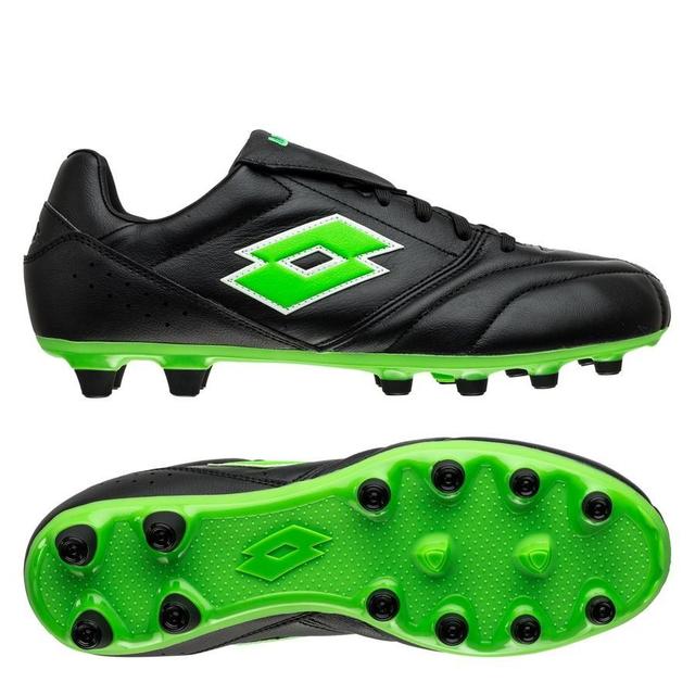 Lotto Stadio 200 Iii Fg - Black/spring Green, size 38½ on Productcaster.