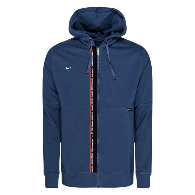 Nike F.C. Hoodie Tribuna Fleece - Mystic Navy/habanero Red/white, size X-Small on Productcaster.