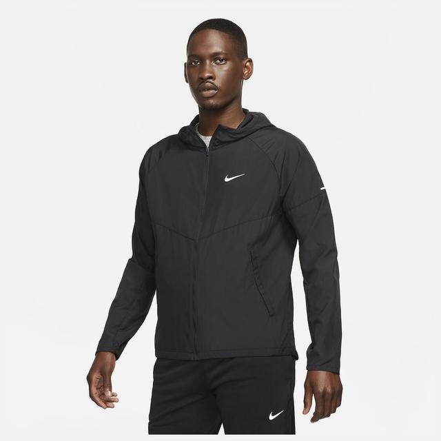 Nike Running Jacket Repel Miller - Black/reflect Silver, size X-Large on Productcaster.