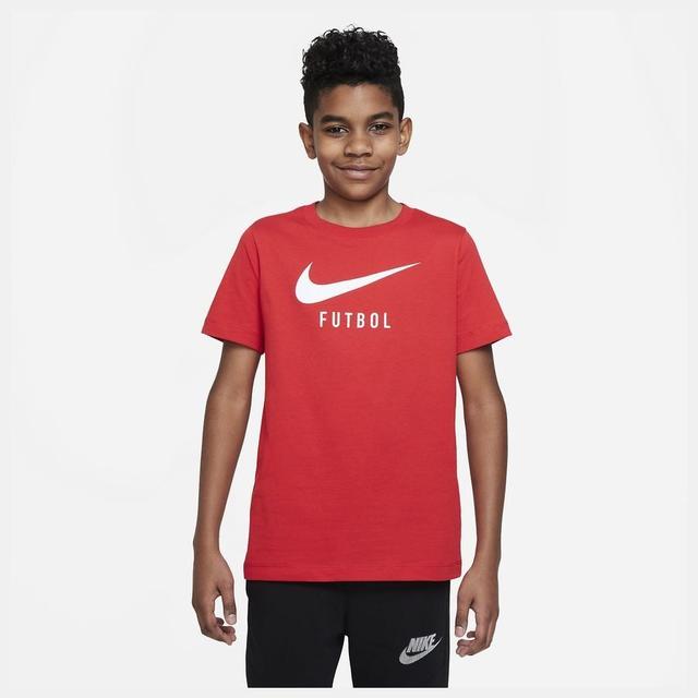 Nike T-shirt Nsw Swoosh - Red/white Kids, size XS: 122-128 cm on Productcaster.