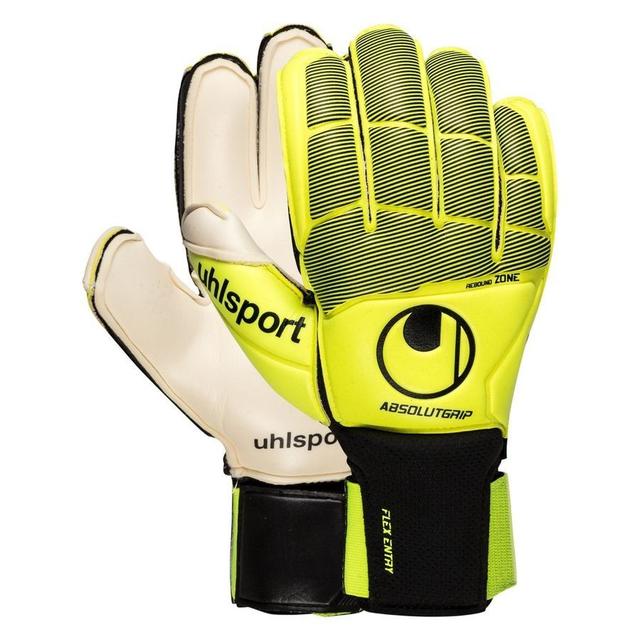 Uhlsport Målvaktshandske Absolutgrip Flex Frame Carbon - Gul/Svart, storlek 9½ on Productcaster.