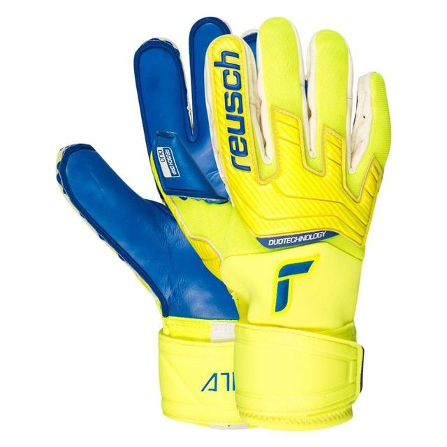 Reusch Goalkeeper Gloves Attrakt Duo - Yellow/blue, size 9 on Productcaster.