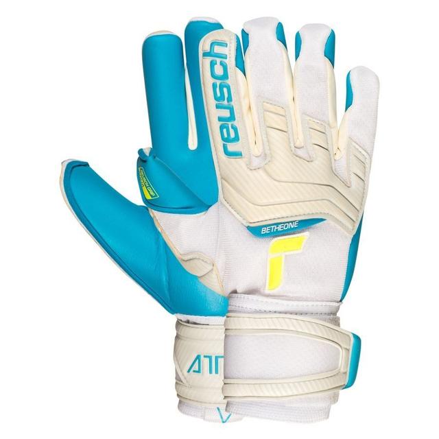 Reusch Goalkeeper Gloves Attrakt Aqua - White/blue, size 8½ on Productcaster.