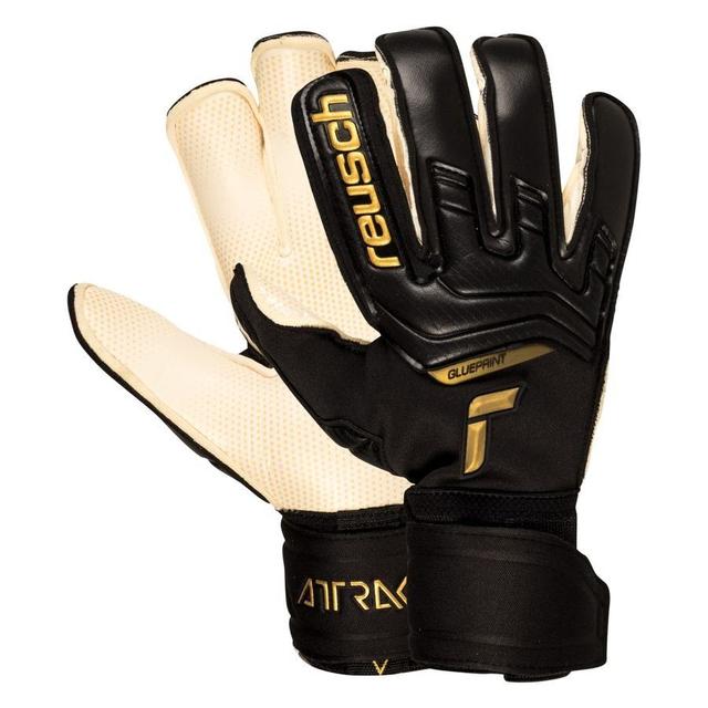 Reusch Goalkeeper Gloves Attrakt Gold X Glueprint - Black/white/gold, size 8 on Productcaster.