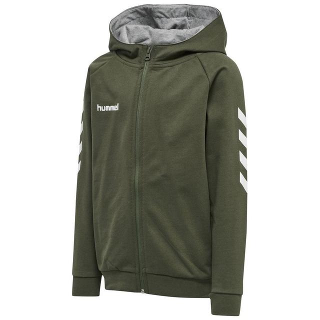 Modischer Zip Hoodie Mit Sportlichen Schulterchevrons - Hummel, Größe 152 cm on Productcaster.