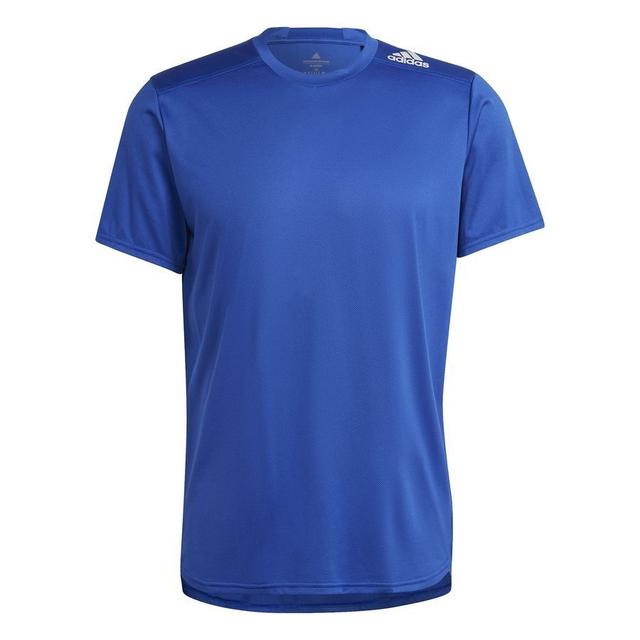 adidas T-shirt Designed 4 Running - Royal Blue/reflect Silver, size X-Large on Productcaster.