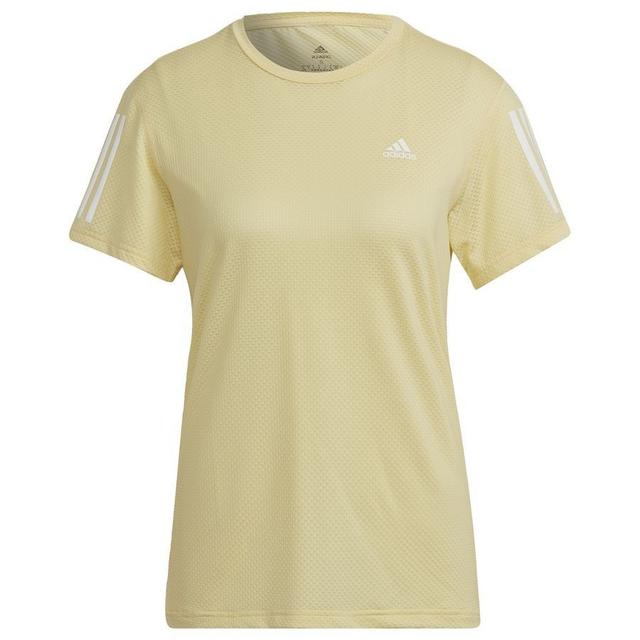 adidas Running T-shirt Own The Run Cooler - Yellow/white Woman, size Small on Productcaster.