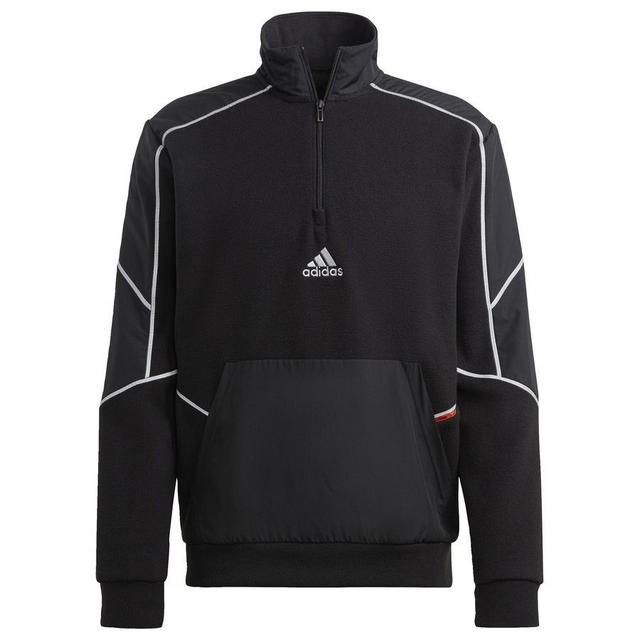 adidas Shirt Essentials Fleece 1/4 Zip - Black/halo Silver, size Small on Productcaster.