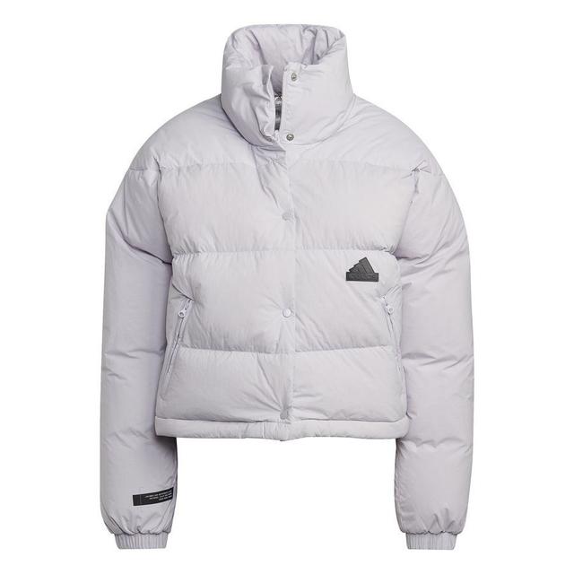 adidas Winter Jacket Down Puffer - Silver/black Woman, size Medium on Productcaster.