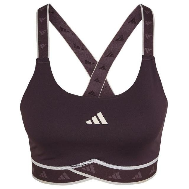 adidas Sportbeha Power Impact Medium Support - Bordeaux/beige Dames, maat L A-C on Productcaster.