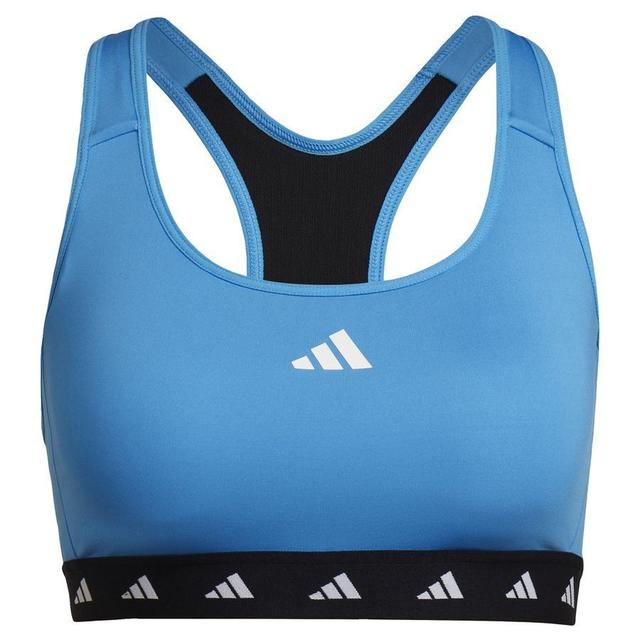 adidas Sports Bra Powerreact Medium Support - Blue/black/white Women, size L A-C on Productcaster.