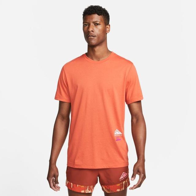 Nike Trainingsshirt Dri-fit Trail - Oranje, maat Large on Productcaster.