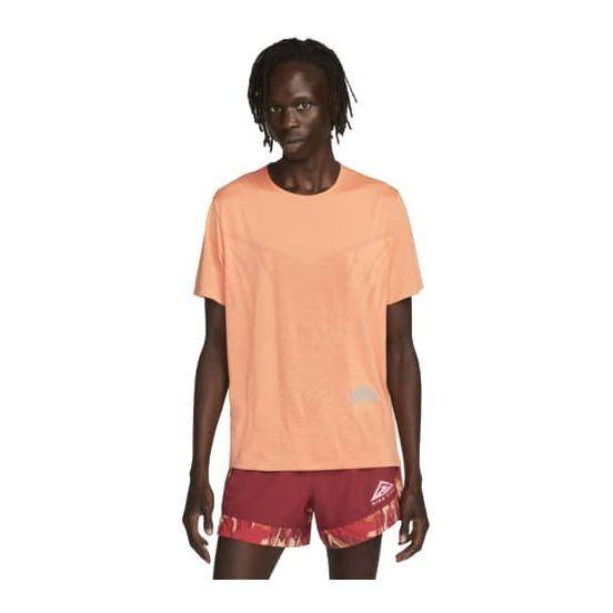 Nike Running T-shirt Dri-fit Trail Rise 365 - Orange/coconut Milk, size Medium on Productcaster.