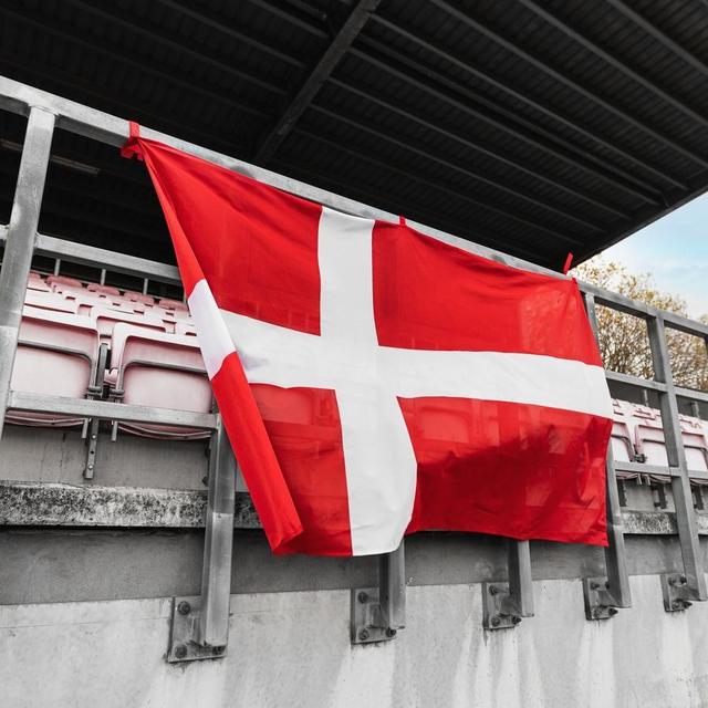 Denmark Stadium Flag - Red/white - , size One Size on Productcaster.