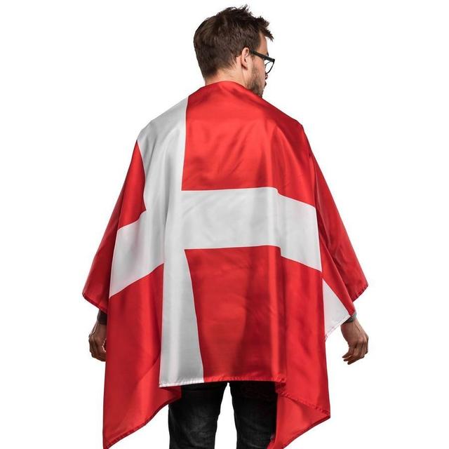 Denmark Flag Cape - Red/white - , size One Size on Productcaster.