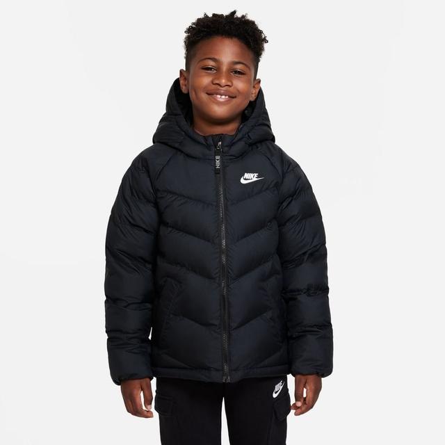 Nike Winter Jacket Down Nsw Synthetic-fill - Black/white Kids, size XS: 122-128 cm on Productcaster.