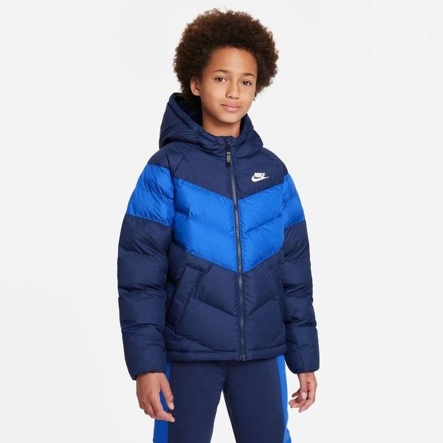 Nike Winter Jacket Down Nsw Synthetic-fill - Midnight Navy/game Royal/white Kids, size S: 128-137 cm on Productcaster.