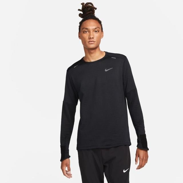 Nike Running Shirt Therma-fit Repel Element Crew - Black/reflect Silver, size Medium on Productcaster.