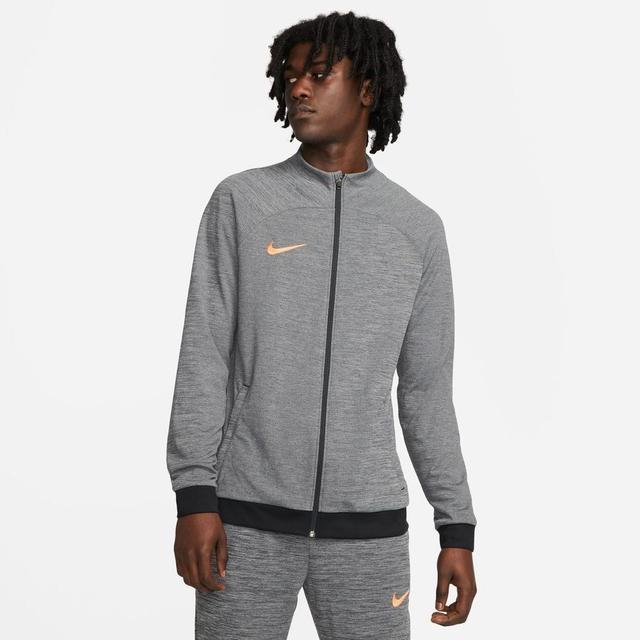 Nike Track Jacket Dri-fit Academy - Grey Heather/black/sunset Glow, size Small on Productcaster.