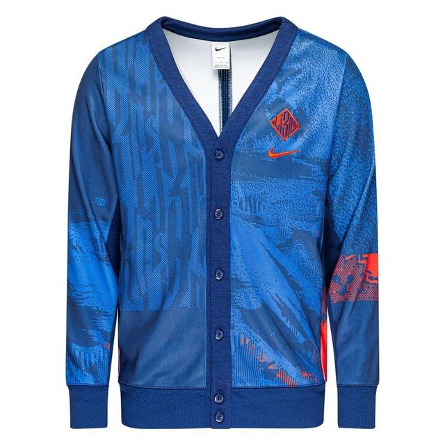 England Cardigan Shirt Dri-fit Player - Blue Void/challenge Red - , size Medium on Productcaster.