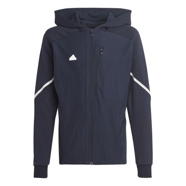 adidas Hoodie Designed For Gameday Full Zip - Legend Ink/white Kids, size 140 cm on Productcaster.