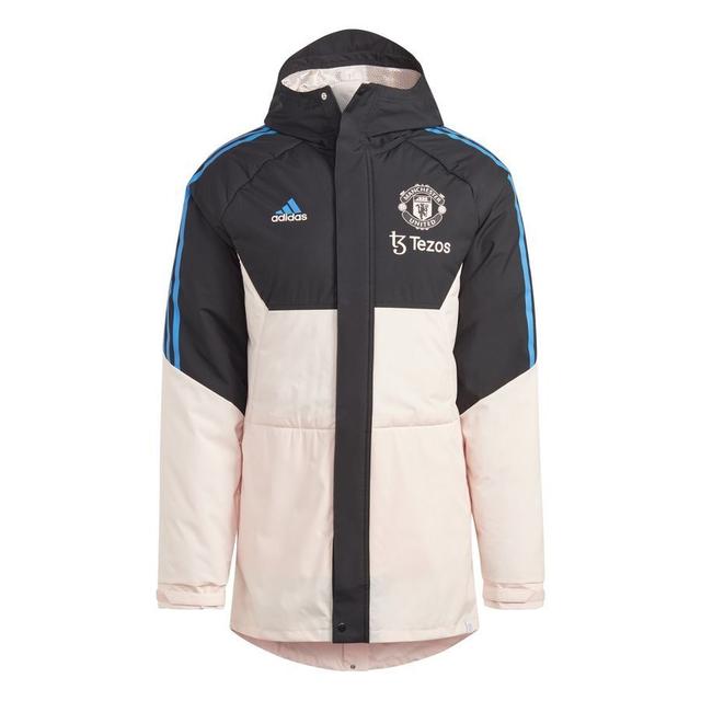 Manchester United Winter Jacket Condivo 22 Stadion Parka - Black/icey Pink/glow Blue - adidas, size X-Small on Productcaster.