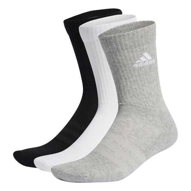 adidas Socks Cushion Crew 3-pack - Medium Grey Heather/white/black, size 49-51 on Productcaster.