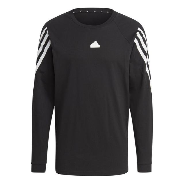 adidas T-shirt Future Icons 3-stripes - Black/white Long Sleeves, size Large on Productcaster.