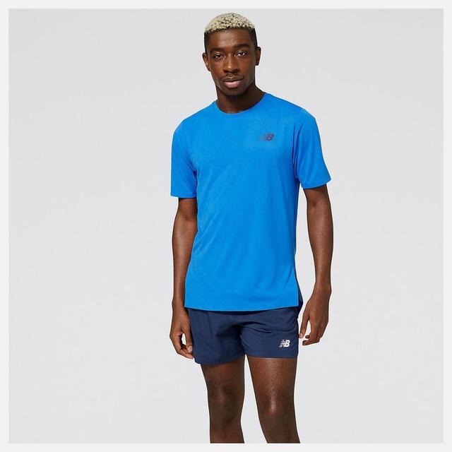 New Balance Running T-shirt Q Speed Jacquard - Cobalt, size Large on Productcaster.