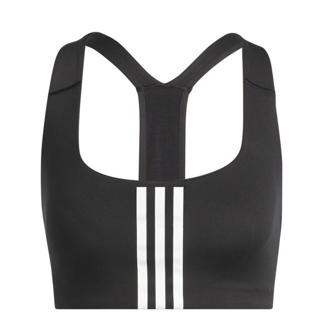 adidas Sports Bra Power Impact Medium Support - Black/white Woman, size S A-C on Productcaster.