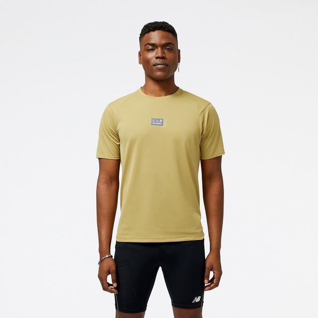 New Balance Running T-shirt At N-vent - Olive Cargo, size Small on Productcaster.