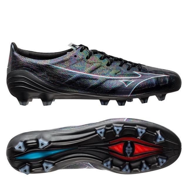 Mizuno Alpha Made In Japan Fg Black Pack - Black/blue/red, size 47 on Productcaster.