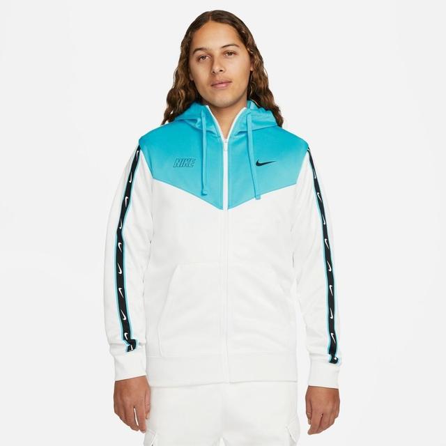 Nike Hoodie Sportswear Nsw Repeat - Summit White/baltic Blue/black, size X-Small on Productcaster.