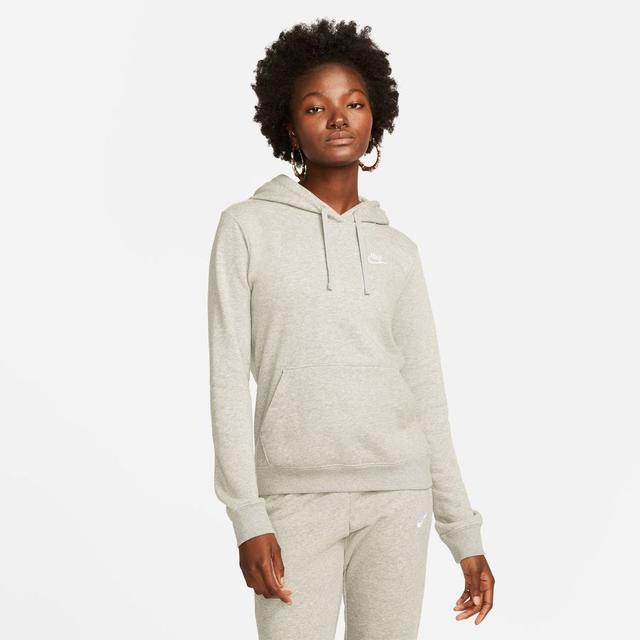 Nike Hoodie Nsw Club Fleece - Grey Heather/white Woman, size XX-Large on Productcaster.