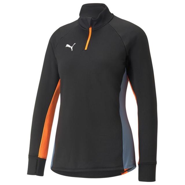 PUMA Training Shirt Individualblaze 1/4 Zip - Black/ultra Orange Woman, size Large on Productcaster.